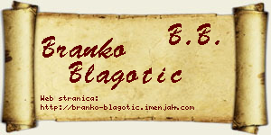 Branko Blagotić vizit kartica